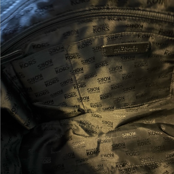 Michael Kors Black Leather Python Tote / Bag / Crossbody with Silver Hardware - Picture 11 of 16